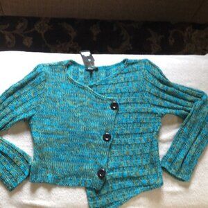 <3 HP Asymmetrical Big Button Cardigan